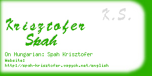 krisztofer spah business card